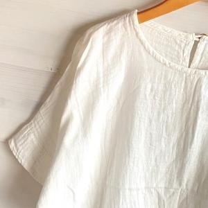 yumtso-Double gauze Easy T-natural white<img class='new_mark_img2' src='https://img.shop-pro.jp/img/new/icons14.gif' style='border:none;display:inline;margin:0px;padding:0px;width:auto;' />