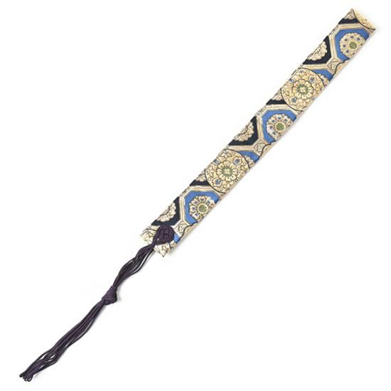 輪袈裟（金襴・上） 唐花亀甲柄 紺色｜ お遍路用品/四国巡礼用品
