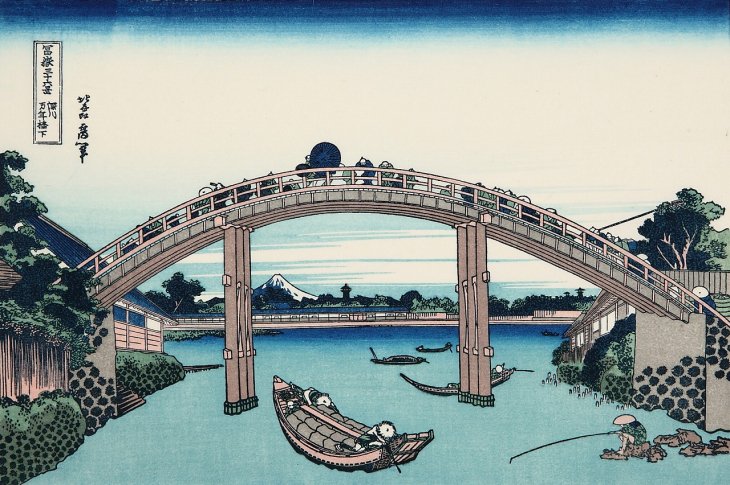 深川万年橋　復刻版浮世絵　富嶽三十六景　葛飾北斎