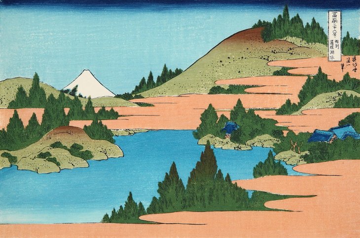 相州箱根湖水　富嶽三十六景　葛飾北斎　復刻版浮世絵
