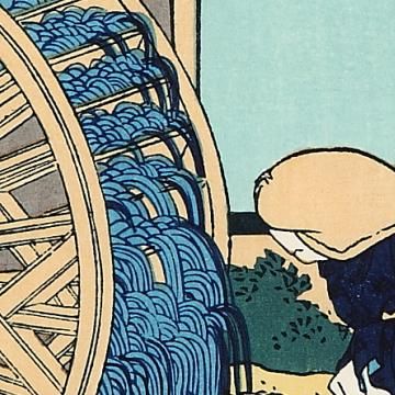 隠田の水車 富嶽三十六景 葛飾北斎 復刻版浮世絵