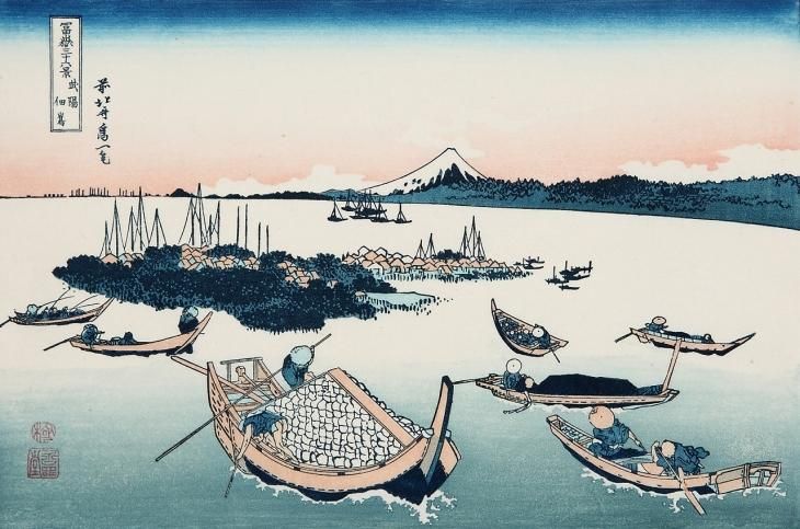 武陽佃島 富嶽三十六景 葛飾北斎 復刻版浮世絵