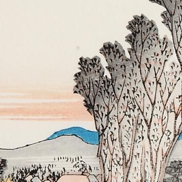 【真作】版画　歌川広重　木版画　東海道五十三次　保土ヶ谷　復刻版　W170 真作】版画 歌川広重 木版画 東海道五十三次 保土ヶ谷 復刻版 W170