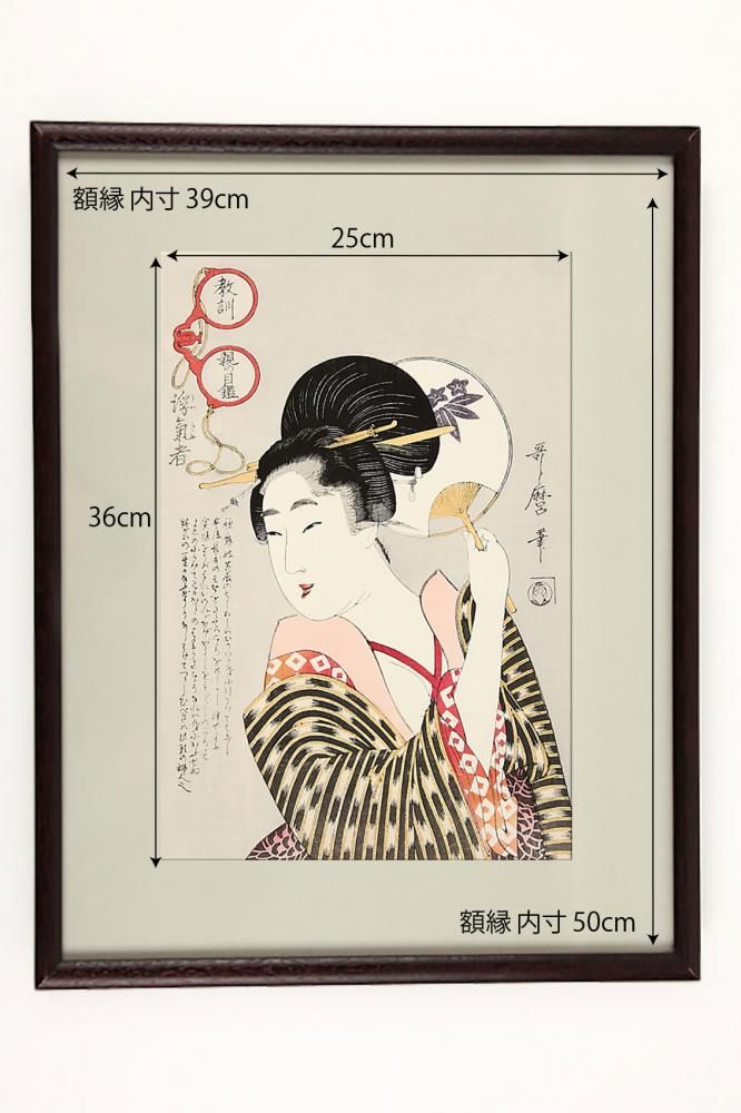 昭和レトロ 浮世絵 歌麿 芸妓 女性 木版画 日本画 複製画 絵画