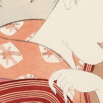 喜多川歌麿 手摺木版画 『名所腰掛八景 鏡』悠々洞出版 昭和時代 浮世絵 喜多川歌麿 手摺木版画 『名所腰掛八景 鏡』悠々洞出版 昭和時代
