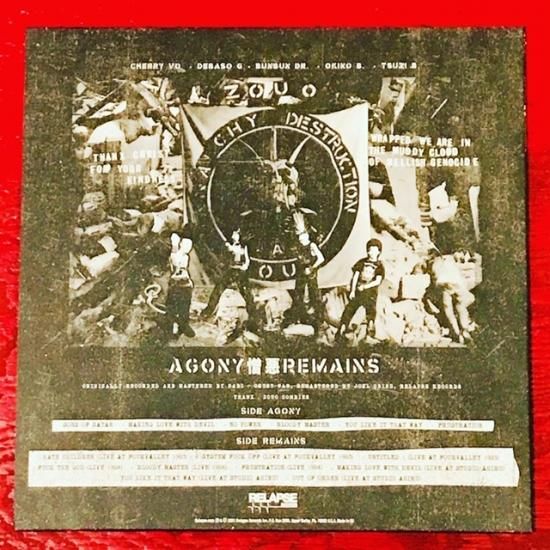 新品稀少LP/ZOUO/AGONY憎悪REMAINS/限定盤