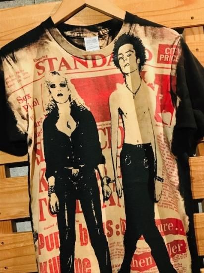 SID AND NANCY - TWO PUNKS T-SHIRTS (BLEACHED DESIGN