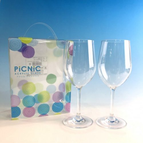 ピクニック アクリルワイングラス（2脚セット）