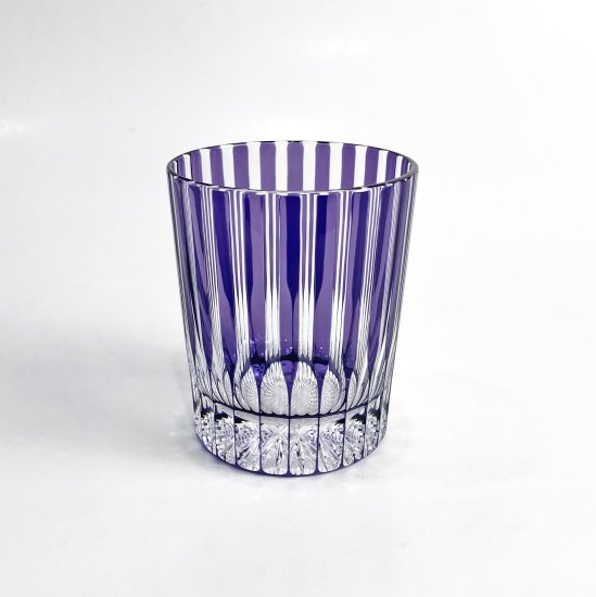 切子紫ロックグラス