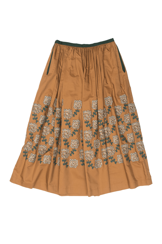 クーポン中値下げ！人気 ミナペルホネン skyflowerのブラックスカート38 - ひざ丈スカート