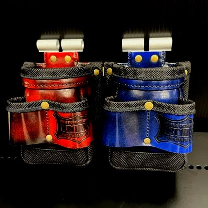 ニックス】ADV-201TG アドバンガラス革VA小物腰袋(赤、青) アルミ背板