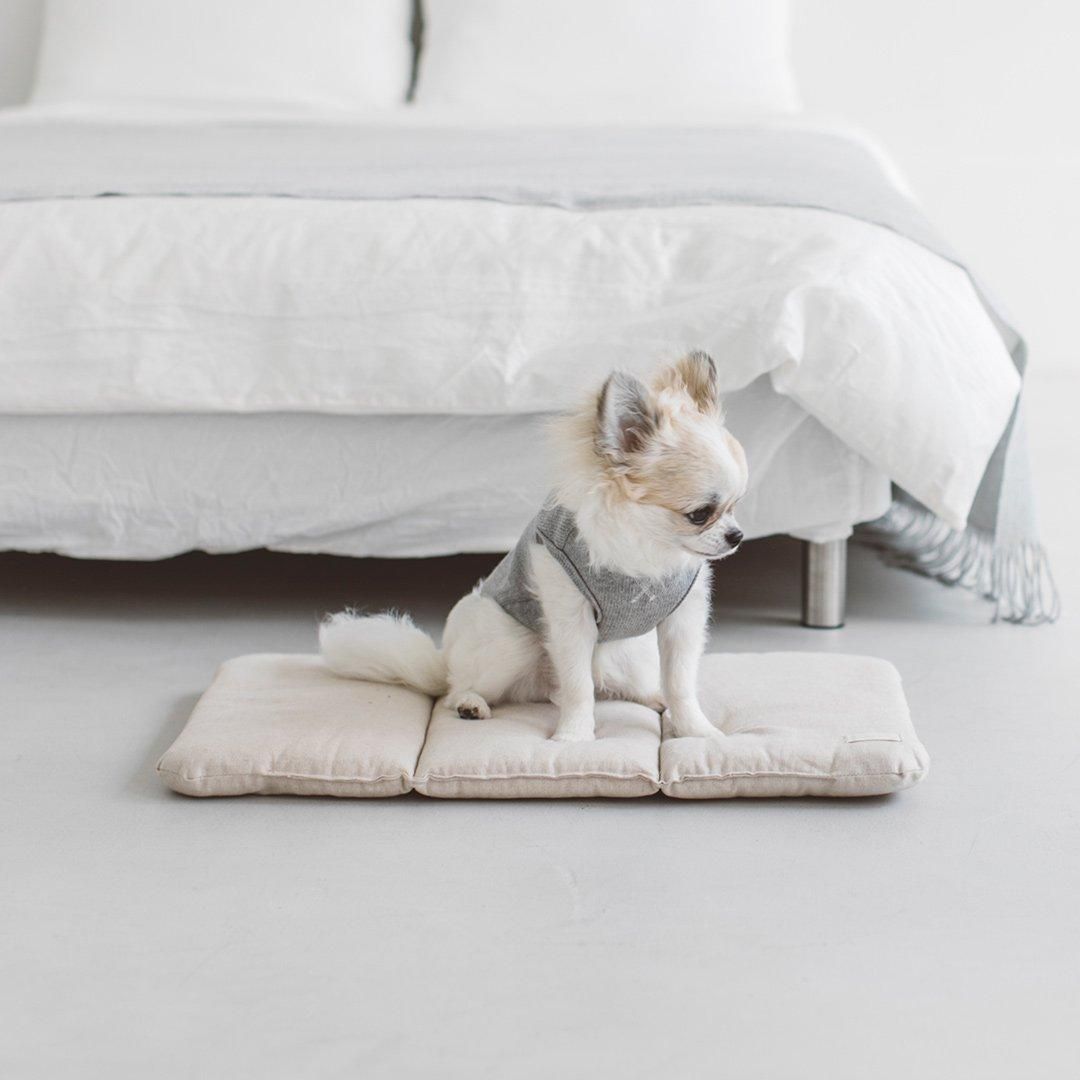 犬のベッドはドッググッズ 通販/販売のフリーステッチ クラシカルファッション freestitchスクエアトート Lサイズ&コットンリネンソフトマットLサイズ 猫用品