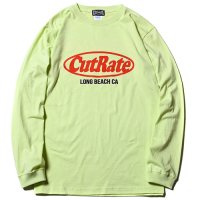 【CUTRATE/カットレイト】CUTRATE LOGO L/S T-SHIRT　LIME GREEN　ロングスリーブＴ