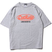 【CUTRATE/カットレイト】CUTRATE LOGO DROPSHOULDER S/S -T-SHIRT　MIX GRAY
