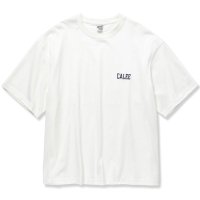 【CALEE/キャリー】DROP SHOULDER LOGO EMBROIDERY T-SHIRT　WHITE　ドロップショルダーTシャツ