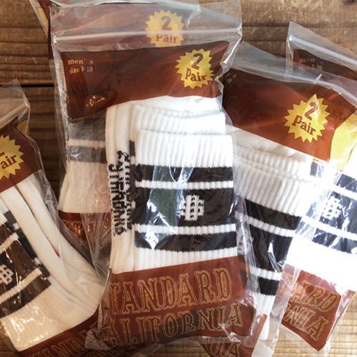 STANDARD CALIFORNIA】SD SPORTS SOCKS-2P BLACK/WHITE RED/WHITE