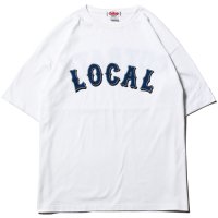【CUTRATE/カットレイト】CUTRATE LOCAL DROPSHOULDER S/S -T-SHIRT　WHITE/BLUE　Tシャツ