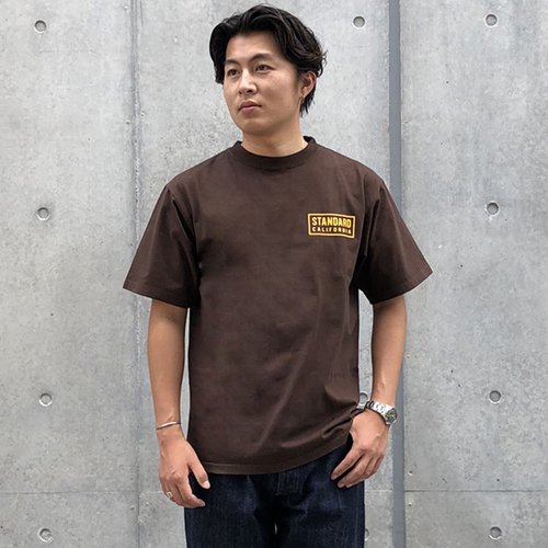 STANDARD CALIFORNIA】SD HEAVYWEIGHT BOX LOGO T BROWN Tシャツ