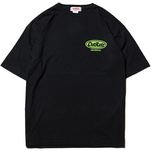 CUTRATE/カットレイト】CUTRATE LOGO DROPSHOULDER S/S T-SHIRT BLACK