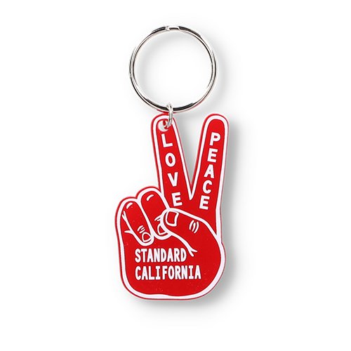 STANDARD CALIFORNIA】BUTTON WORKS × SD PEACE KEY HOLDER RED