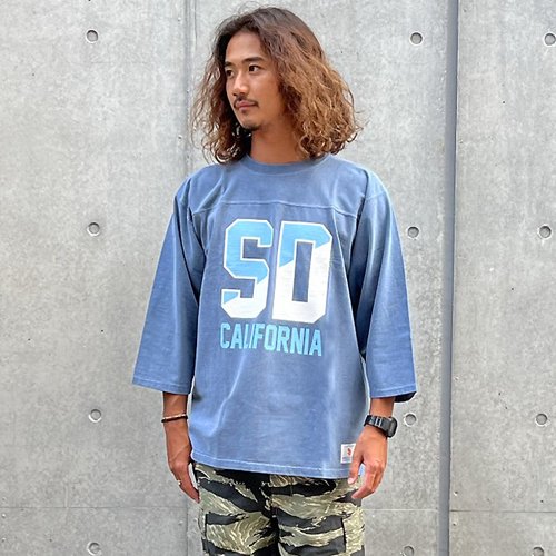 STANDARD CALIFORNIA】SD HEAVYWEIGHT FOOTBALL LOGO T BLUE