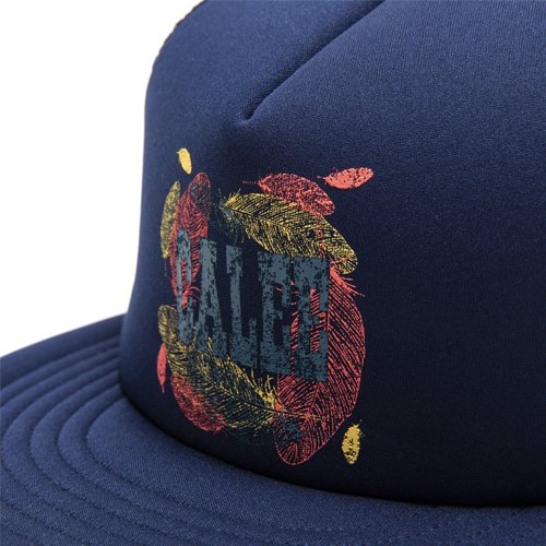 CALEE/キャリー】CALEE FEATHER LOGO PRINT MESH CAP NAVY スナップ