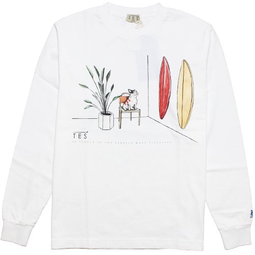 TES/テス】TES CALIFORNIA LIVING LONG SLEEVE TEE WHITE ロンＴ THE