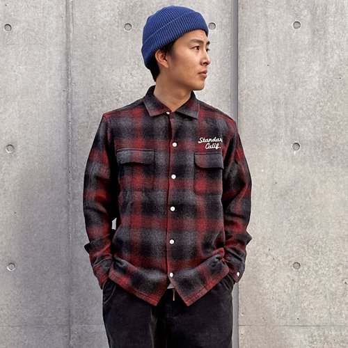 STANDARD CALIFORNIA】SD WOOL CHECK SHIRT RED ウールシャツ