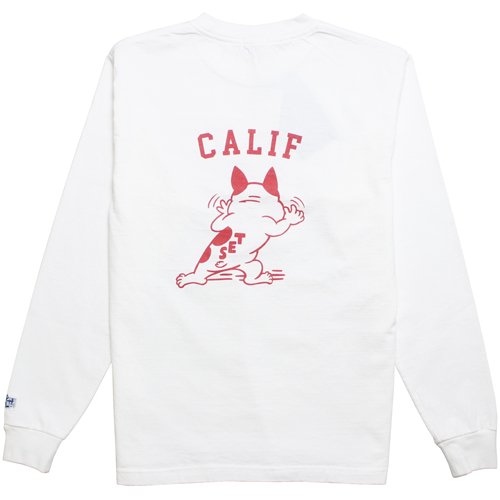 TES/テス】TES COLLEGE BUHI LONG SLEEVE TEE WHITE/RED ロンＴ THE