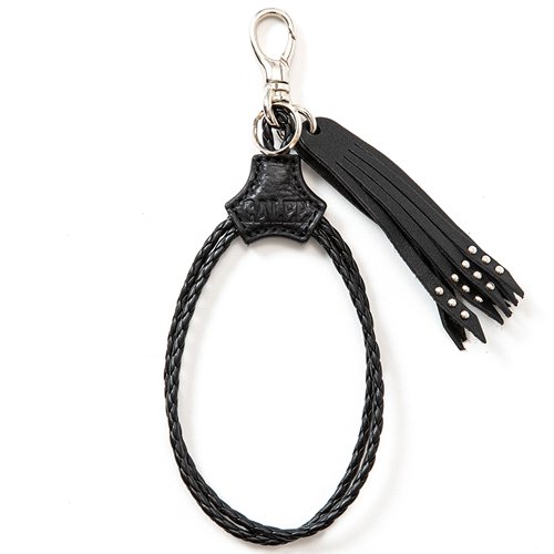 CALEE/キャリー】STUDS & EMBOSSING ASSORT LEATHER KEY RING -E