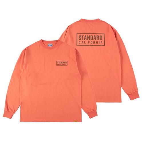 STANDARD CALIFORNIA】SD HEAVYWEIGHT BOX LOGO LONG SLEEVE T ORANGE