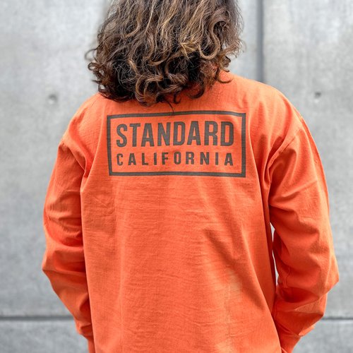 STANDARD CALIFORNIA】SD HEAVYWEIGHT BOX LOGO LONG SLEEVE T ORANGE