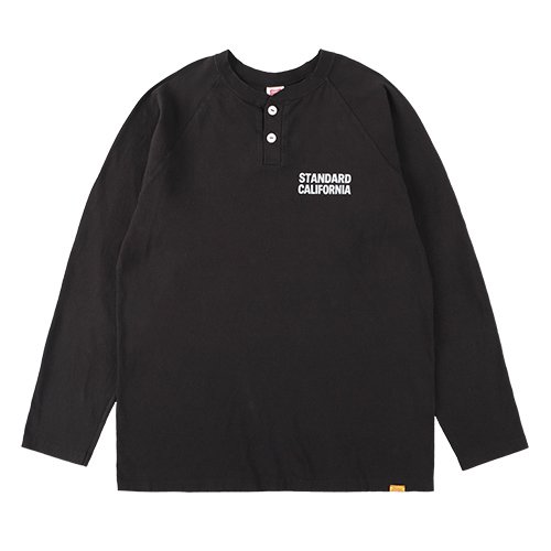 STANDARD CALIFORNIA】SD US COTTON LOGO HENLEY BASEBALL T BLACK ヘンリーベースボールT  スタンダードカリフォルニア - GRAVY'S グレイビーズ オンラインショップ さいたま市中央区与野駅西口５分