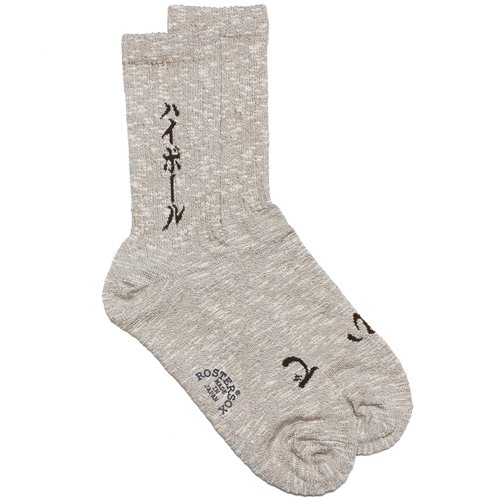 ROSTER SOX】ハイボール 濃いめ SOCKS BEIGE MELANGE ロスターソックス