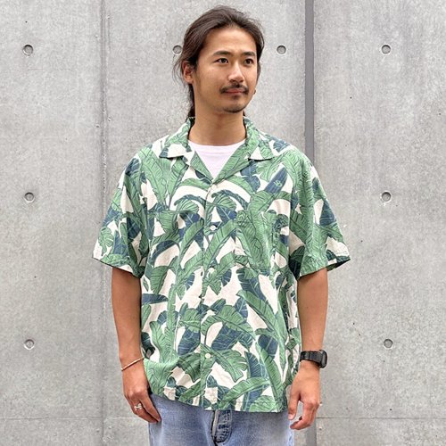 STANDARD CALIFORNIA】SD LEAF SURF SHIRT GREEN ハワイアンシャツ