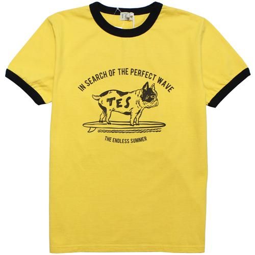 TES/テス】TES OVAL LOGO RINGER T YELLOW Ｔシャツ THE ENDLESS