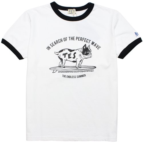 TES/テス】TES OVAL LOGO RINGER T WHITE Ｔシャツ THE ENDLESS SUMMER