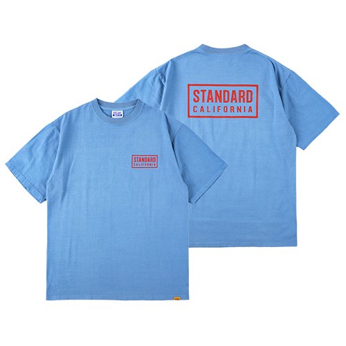 STANDARD CALIFORNIA】SD HEAVYWEIGHT BOX LOGO T BLUE Tシャツ
