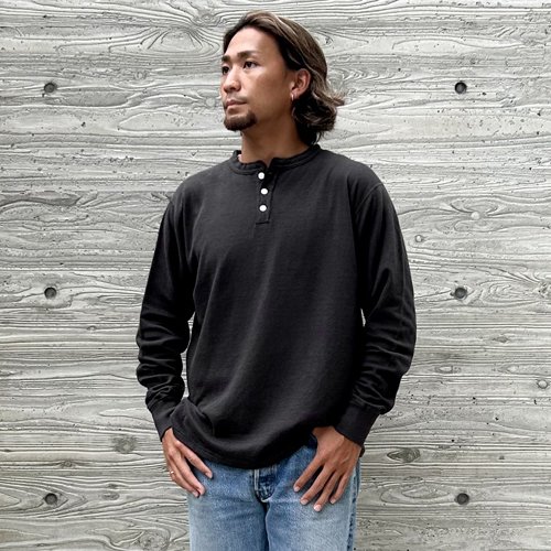 STANDARD CALIFORNIA】SD 2LAYER HENLEY LONG SLEEVE T BLACK ロング ...