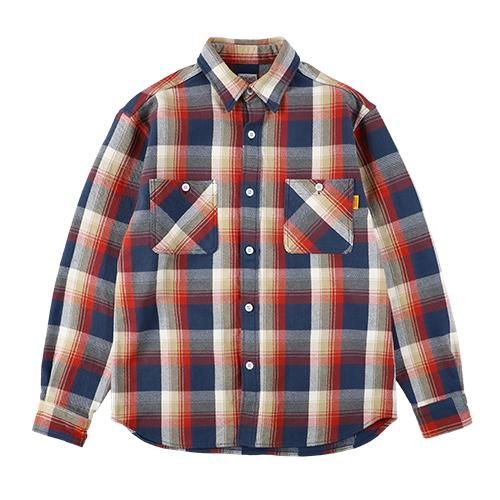 STANDARD CALIFORNIA】SD HEAVY FLANNEL CHECK SHIRT NAVY/RED