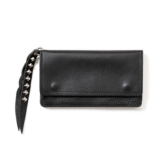 CALEE/キャリー】PLANE LEATHER LONG WALLET STUDS CHARM BLACK ロングウォレット - GRAVY'S  グレイビーズ オンラインショップ さいたま市中央区与野駅西口５分