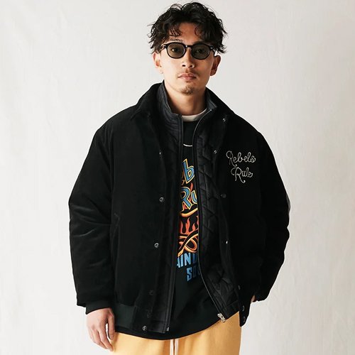 CALEE/キャリー】EMBROIDERY CORDUROY AWBLACKARD TYPE JACKET BLACK コーデュロイアワードジャケット  - GRAVY'S グレイビーズ オンラインショップ さいたま市中央区与野駅西口５分