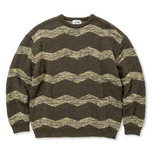 【CALEE/キャリー】ZIG ZAG JACQUARD BORDER CREW NECK KNIT SW　OLIVE　ニットセーター -  GRAVY’S グレイビーズ オンラインショップ さいたま市中央区与野駅西口５分