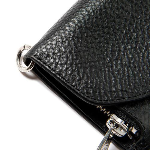 CALEE/キャリー】SILVER STAR CONCHO LEATHER LONG WALLET BLACK