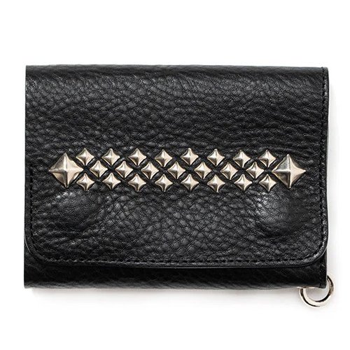 CALEE/キャリー】STUDS LEATHER FLAP HALF WALLET BLACK 3つ折りハーフウォレット - GRAVY'S  グレイビーズ オンラインショップ さいたま市中央区与野駅西口５分