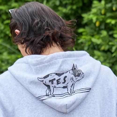 TES/テス】TES LOCAL CREW ZIP PARKA GRAY プルオーバーパーカー