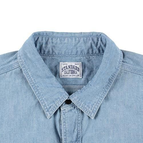 STANDARD CALIFORNIA】SD STADIUM LOGO PATCH CHAMBRAY SHIRT