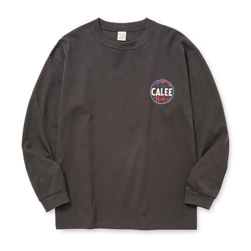 CALEE/キャリー】VINTAGE TYPE CIRCLE LOGO L/S TEE CHARCOAL ロング