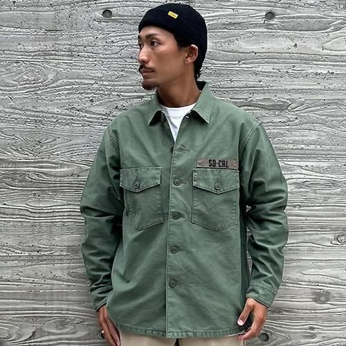 スタンダードカリフォルニア ヴィンテージウォッシュ ファティーグシャツ カーキ STANDARD CALIFORNIA】SD FATIGUE SHIRT VINTAGE WASH OLIVE