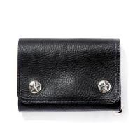 <img class='new_mark_img1' src='https://img.shop-pro.jp/img/new/icons14.gif' style='border:none;display:inline;margin:0px;padding:0px;width:auto;' />��CALEE/����꡼��SILVER STAR CONCHO FLAP LEATHER HALF WALLET��BLACK���ϡ��ե�����å�